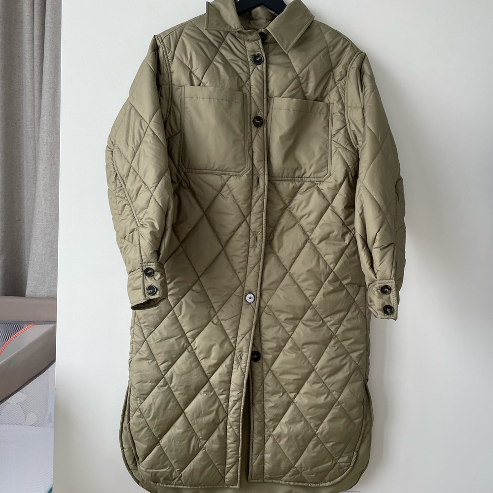 Quilted HM khaki coat, size Xs